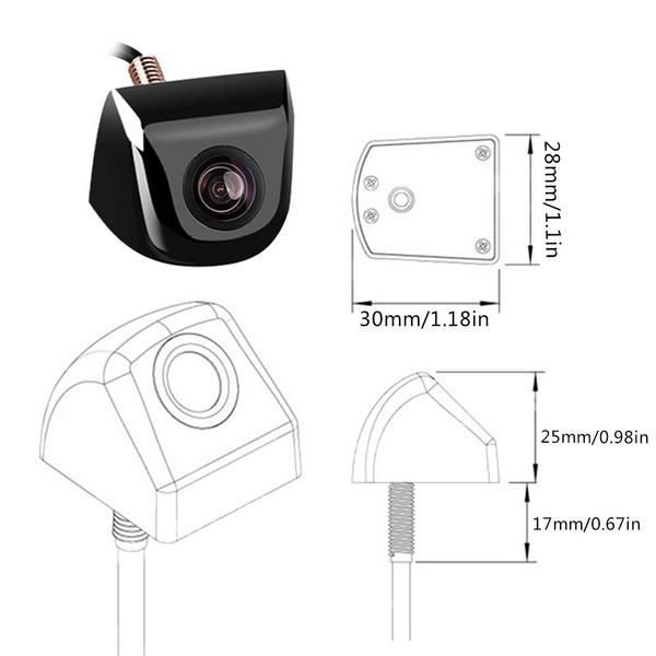Автомобильный вид сзади, широкий угол обзора 170 °, передняя и задняя камера заднего вида, ночной вид сзади автомобиля, камера заднего вида с линейкой, камера резервного копирования для парковки