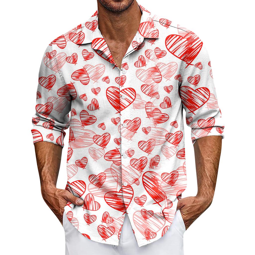 Мужская повседневная рубашка с длинным рукавом на пуговицах