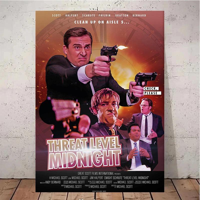 Постер к фильму «Угроза полуночи» Офис Майкл Скотт Холст Живопись Классическая Картина для Гостиной Домашний Декор