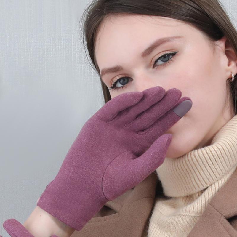 Женские перчатки, осенние и зимние однослойные тонкие перчатки для вождения с сенсорным экраном, теплые велосипедные перчатки