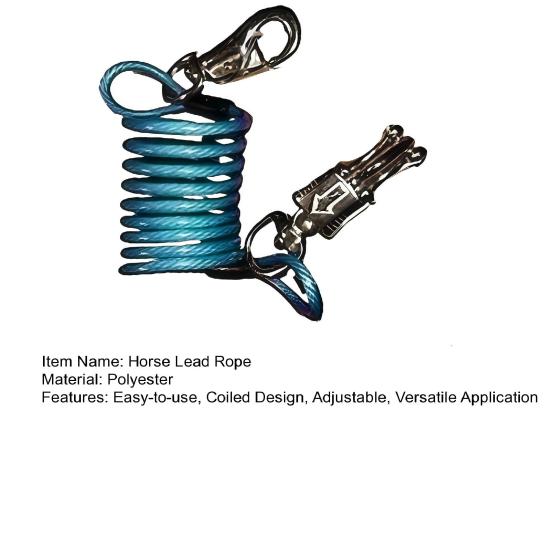 Конная банджи-веревка с регулируемым поводком для лошадей, удлинитель для поводка для улучшения результатов, амортизирующая спиральная веревка-поводок для кемпинга, трейл-райдинга, груминга