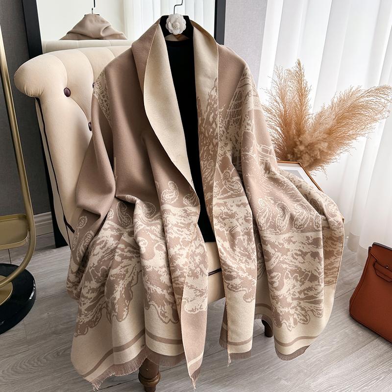 New Shawl Warm Winter Scarf Women Print Paisley Tower Cashmere Pashmina Thick Wrap Head Neck Foulard Luxury Blanket Echarpe
