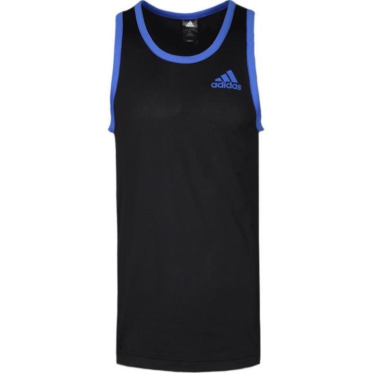 Adidas Логотип печати дышащий повседневный круглый вырез без рукавов жилет мужские топы черный CE6925