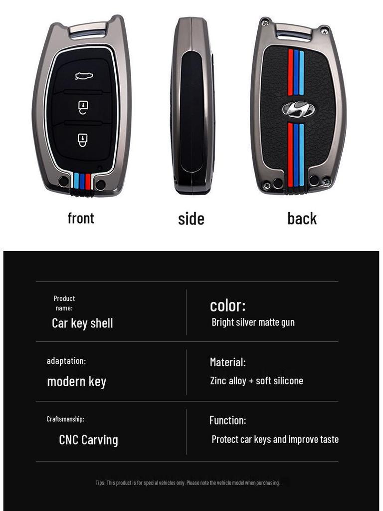 Hyundai Key Case for Ix35, Elantra, Langdong, Mingtu, Ix25, Sonata - Men's Car-Specific Shell with Buckle