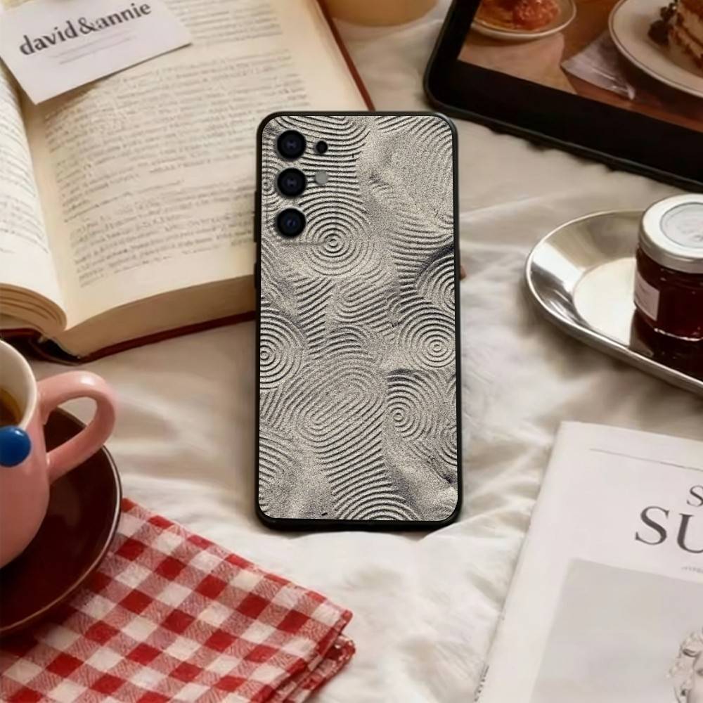 Чехол для телефона с узором отпечатка пальца Мягкий черный Для Samsung S25,S24,S21,S22,S23,S30,Ultra,S20,Plus,Fe,Lite