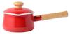Эмалированная кастрюля для молока Fuji с крышкой 15 см, совместимая с IH, 1,2 л (красный)