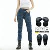 Womens Motorcycle Riding Jeans With Kevlar Reinforcement Silicone Padding Safety Durability