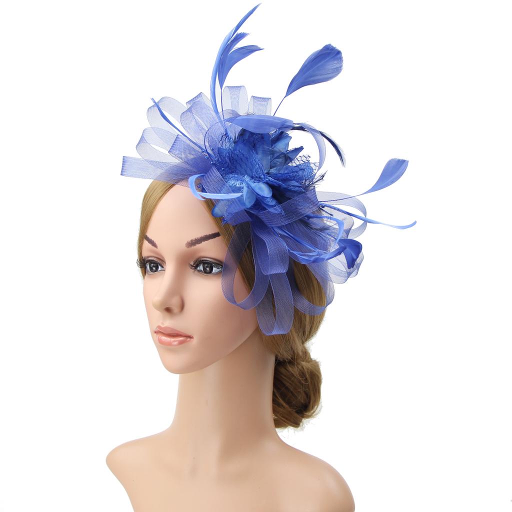 Large Wedding Feather Hair Fascinator On Headband Ladies Day Royal Ascot Races Aliceband Net