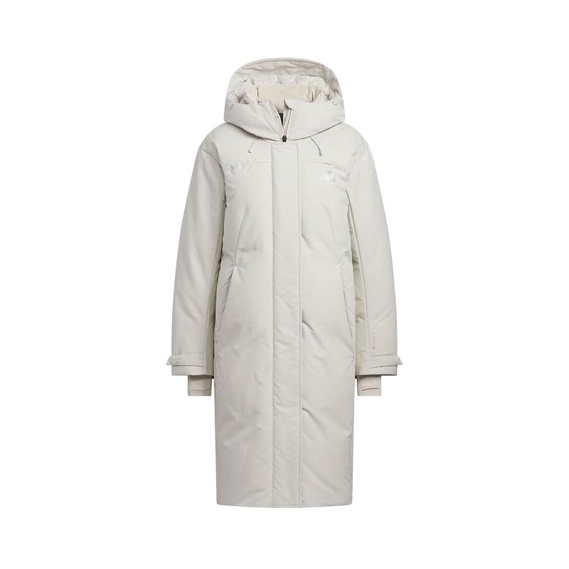 adidas Женские белые пуховики с капюшоном средней длины KC2511