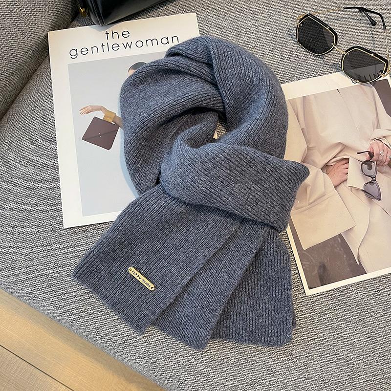 Клиентская ткань 100% шерстяной шарф женский осенне-зимний вязаный платок теплый студенческий шарф двойного назначения