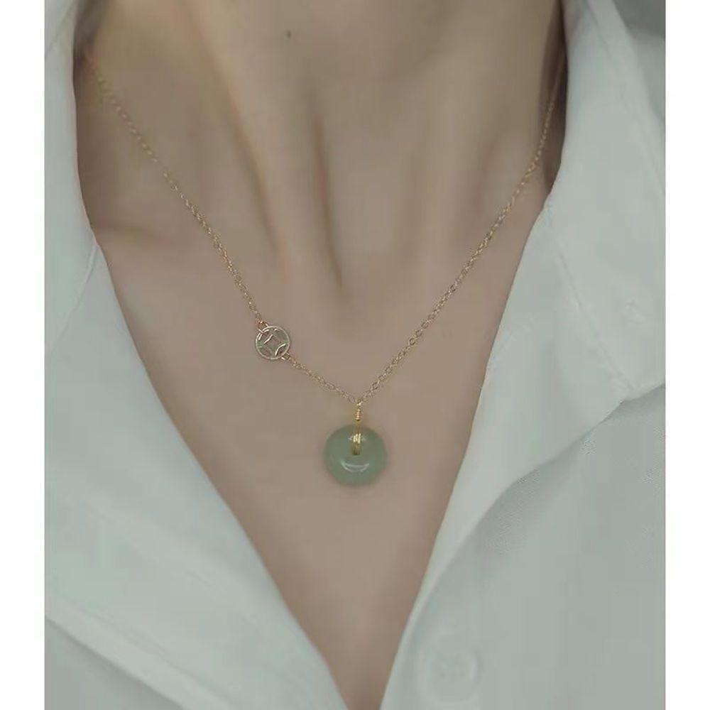 Gift Chinese Style Women Necklace Korean Style Clavicle Chain Round  Necklaces Fashion Jewelry