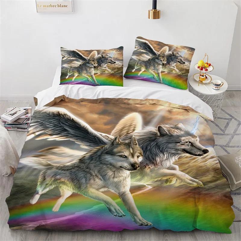 3D Wolf Duvet Cover Set Animal Printed Single Twin Full Queen King Bedding Sets Euro Bedclothes Pillowcases For Children Kid
