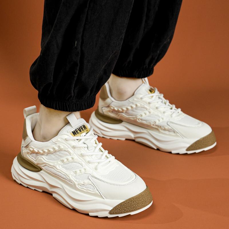 Трендовая спортивная обувь, мужские удобные дышащие кроссовки на платформе с сеткой, модные повседневные прогулочные кроссовки 2024 года, мужская летняя новинка