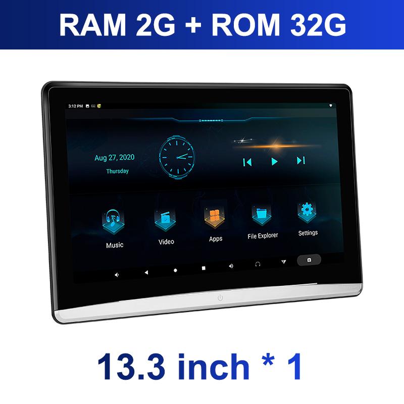 Автомобильный подголовник с телевизором, сенсорный экран 13,3 дюйма, Android 10.0, 4K, 1080P, WIFI, Bluetooth, USB, HDMI, Airplay, планшет, видеоплеер для фильмов