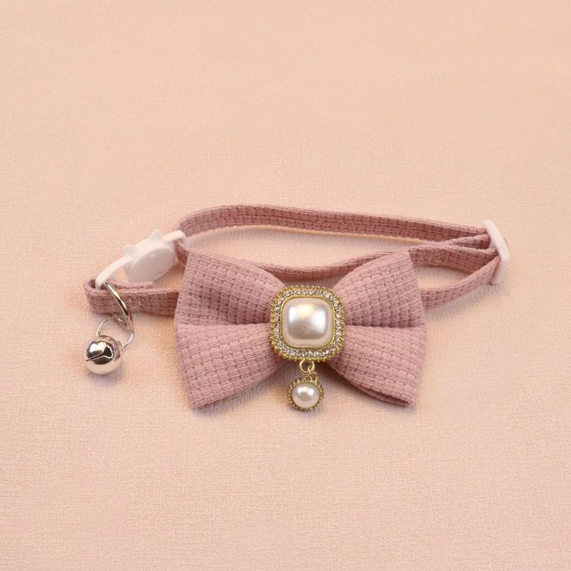 2026 Waffle Cat Collar Vintage Pearl Pendant Cute Bow Bell Dog Small Medium Pets