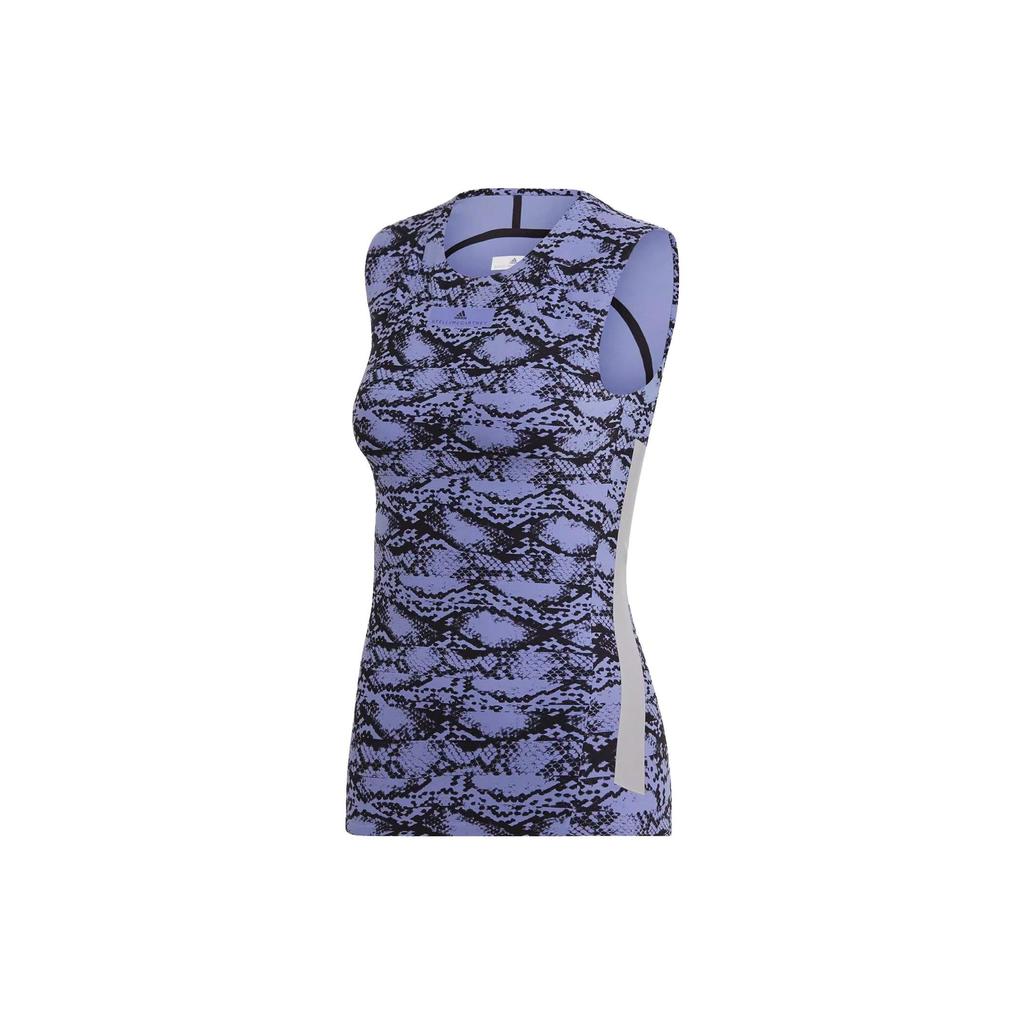 Adidas Floral Print Round Neck Training Tank Top Women Tops Light-Purple DT9461