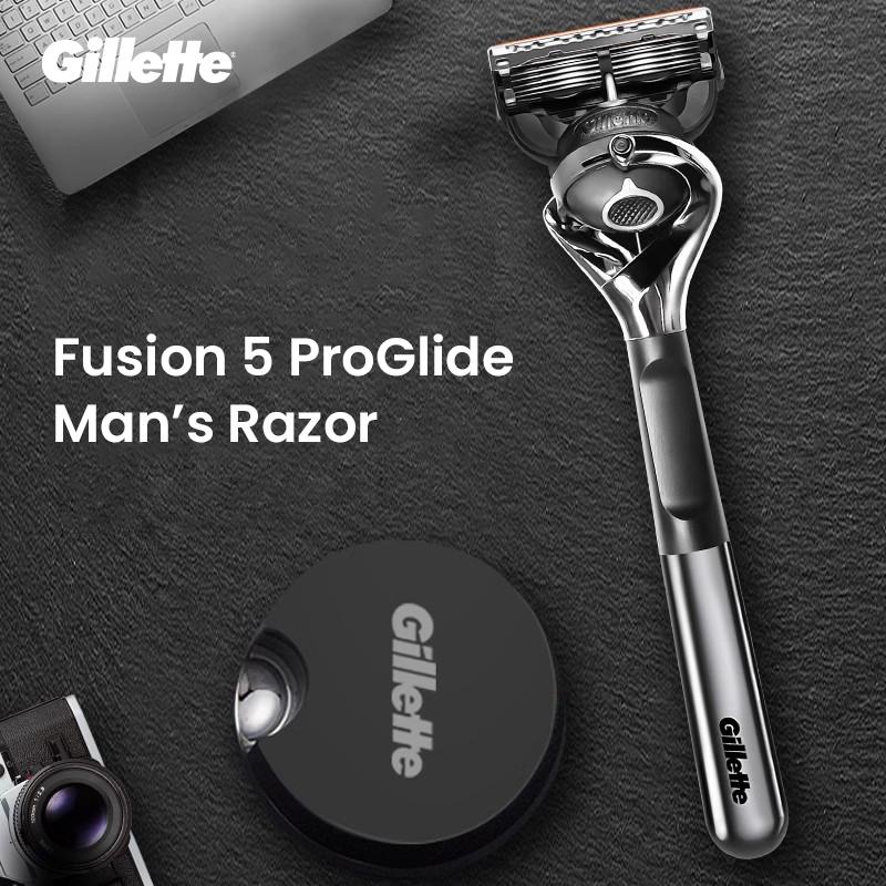 Gillette Бритва Fusion 5 ProGilde с лезвиями 1 ручка+5 лезвий+1 держатель