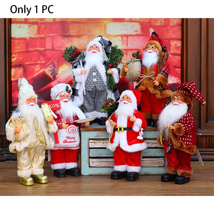 1PC 30cm Standing Santa Christmas Decorations Gift Figure