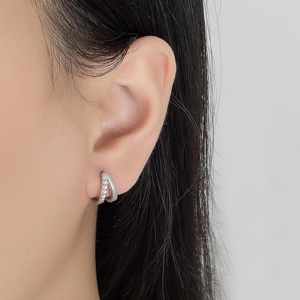 Серьги из стерлингового серебра 925 пробы, модные, для повседневного ношения, полые, с фианитами, инкрустированные бриллиантами. Подарок на день рождения, годовщину.