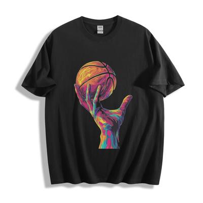 Футболка Basketball Glow - Яркий дизайн с радужными линиями рук, унисекс.