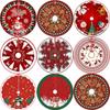 Santa Claus Snowflakes Xmas Tree Skirt Collar Flannel Xmas Decorative Tree Mat