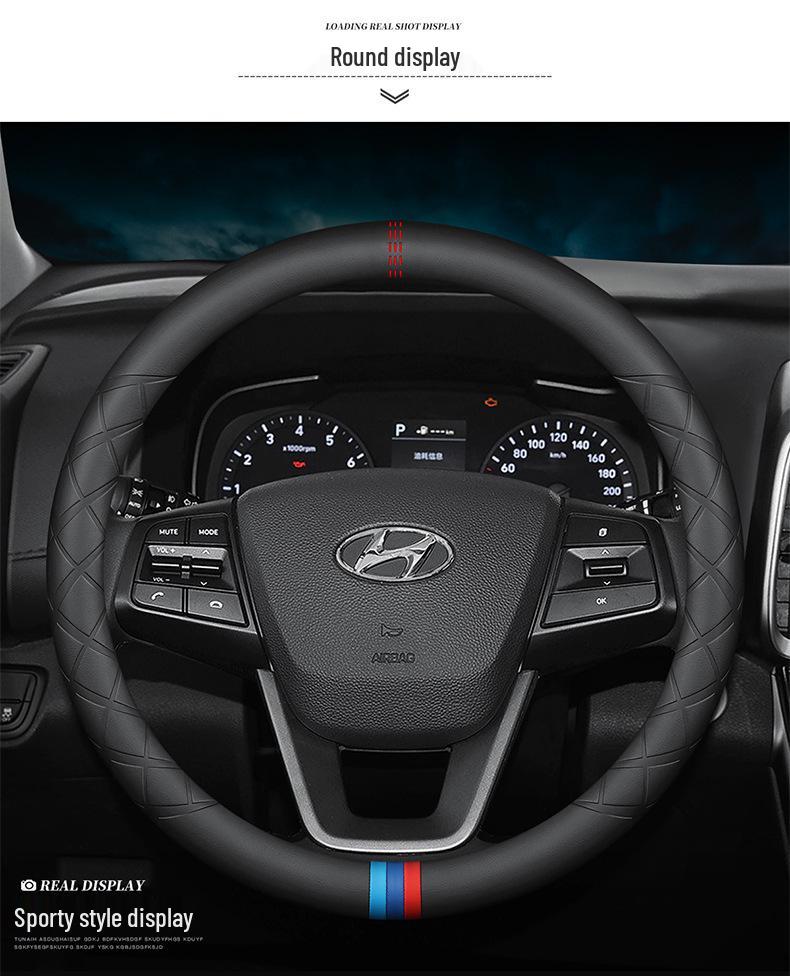 Универсальная оплетка на руль для Hyundai: Совместим с Festa, Sonata, Elantra, Reina, ix35, Mistra, Lingdong, ix25 - Всесезонное использование
