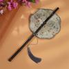Rollable Long Handle Fan Rotatable Group Fan Portable Chinese Bamboo Waist Fan  Gifts