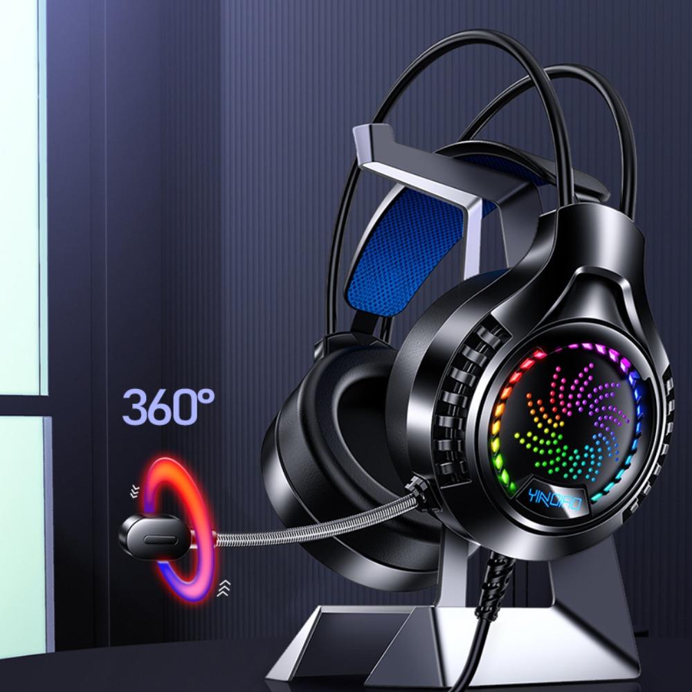 Большие проводные игровые наушники с амбушюрами для компьютера/ПК/геймера/мобильного телефона/ноутбука