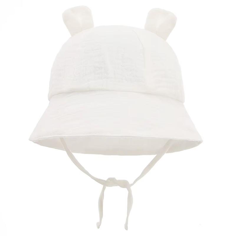 Baby Sun Hat With Ears Cute Bunny Newborn Boys Girls Bucket Hat Summer Kids Toddler Panama Cap 0 to 12 Months Soft Cotton
