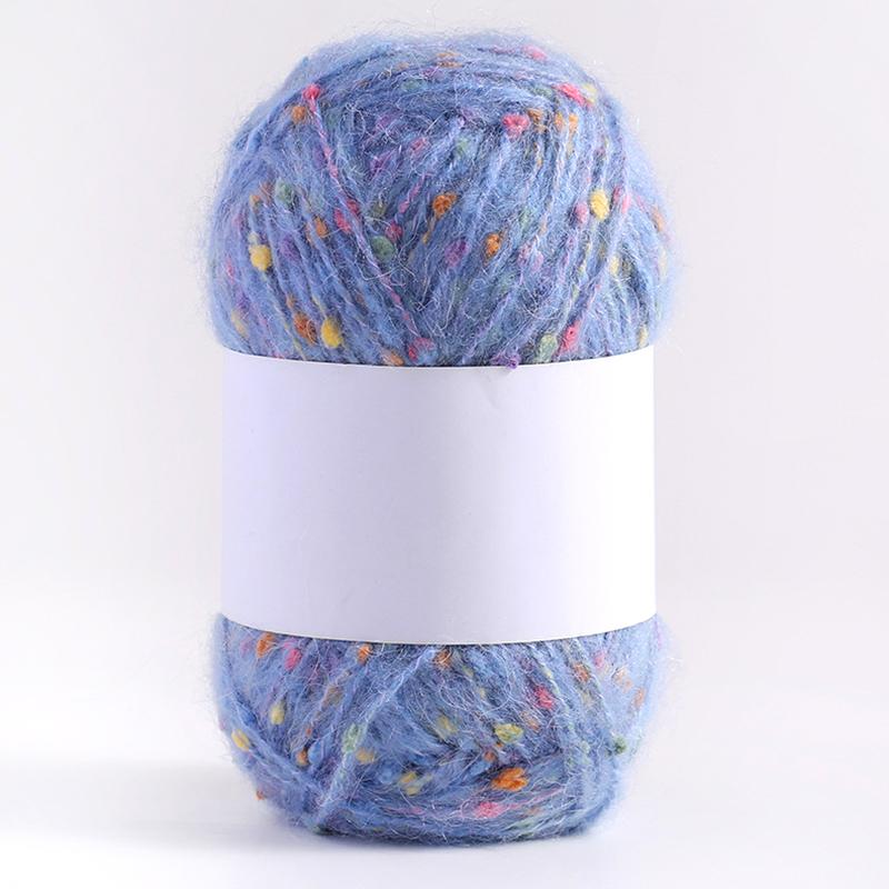 1 Roll DIY Knitting Crochet Rainbow Color Mohair Yarn 50g/ball Hand-woven Dot Comfortable