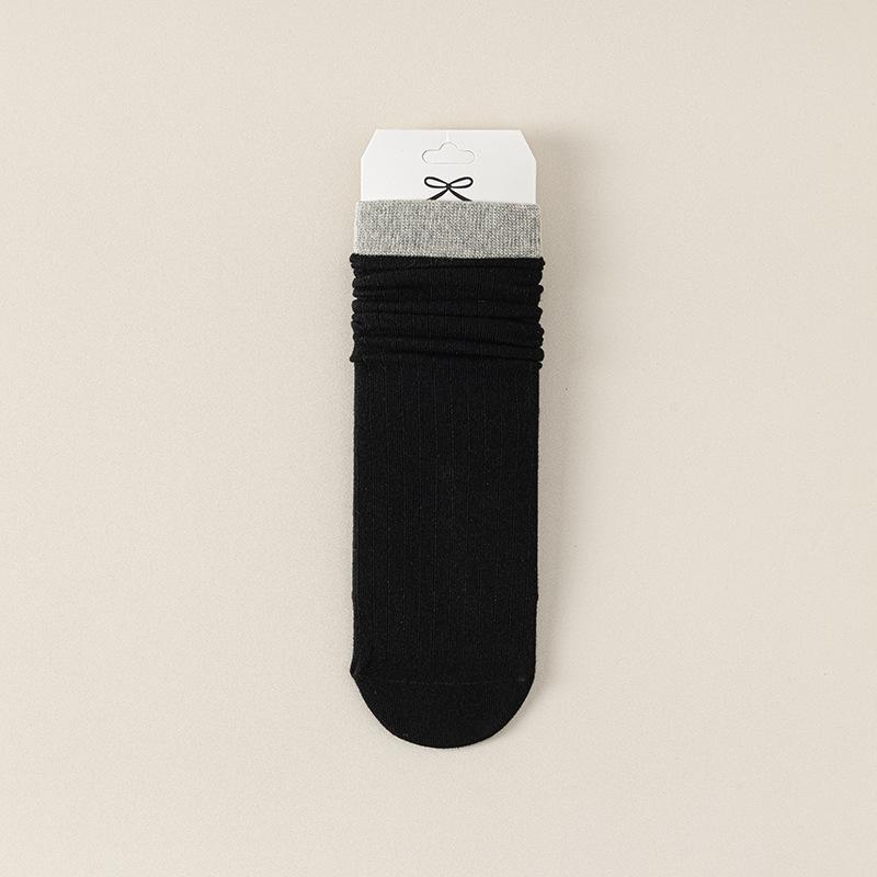 Женские осенне-зимние носки до середины икры, цветные хлопковые носки, бесшовные длинные махровые носки до икры и послеродовые носки