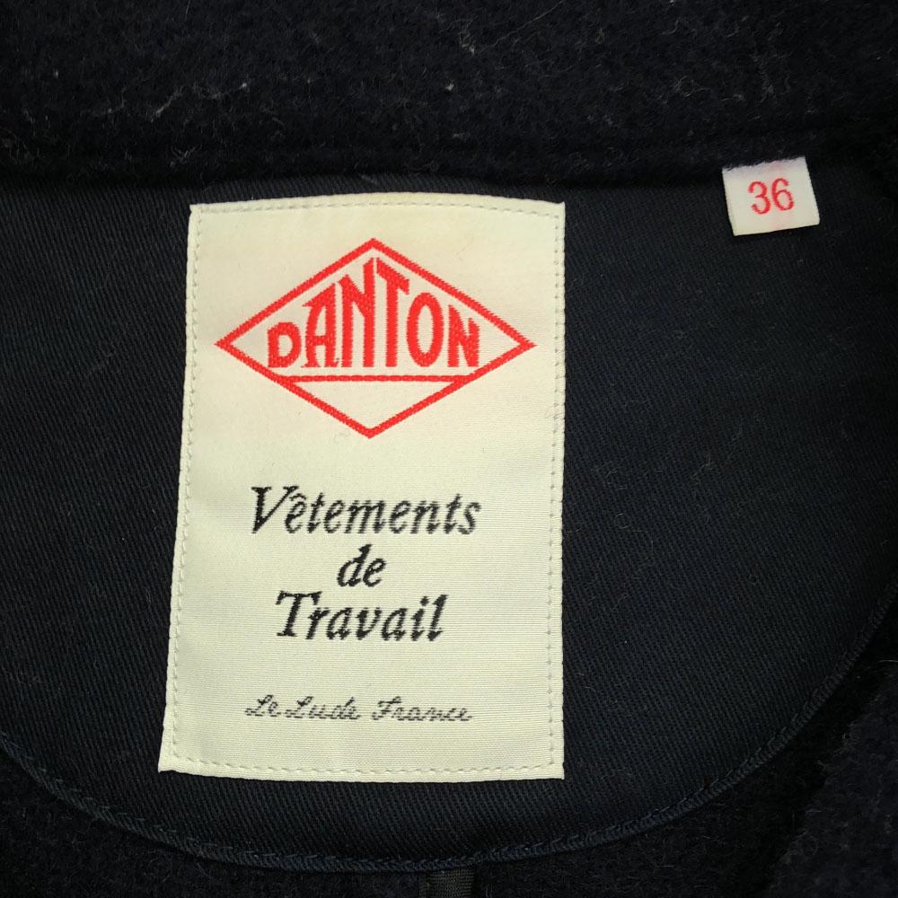 Danton Logo Patch Hooded Melton Wool Coat 36 Navy Made In Japan Men's Used