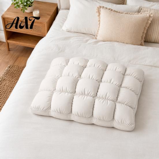 Ventilated Sleep Pillow Puff Cooling Pillow, Soft Breathable Quilted Sleeping Machine Comfortable Head Cushion Washable, Fluffy Cloud-like for