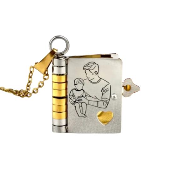 Ожерелье-книга для дочери Моя невероятная девочка Кулон из нержавеющей стали с гравировкой Ожерелье-мини-книга Ювелирный подарок