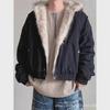 Men's American Fur Collar Plus Velvet Mountain Workwear Jacket