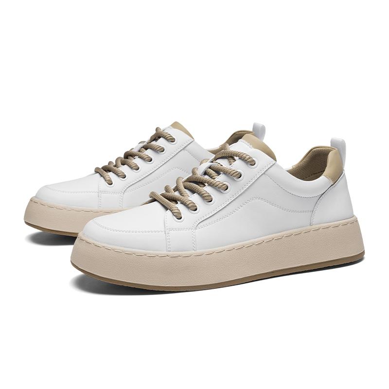 Fashion Men's Genuine Leather Board Shoes Luxurious Minimalist Quality Outdoor Leisure Party  Youth Black and White Daily Office Shoes