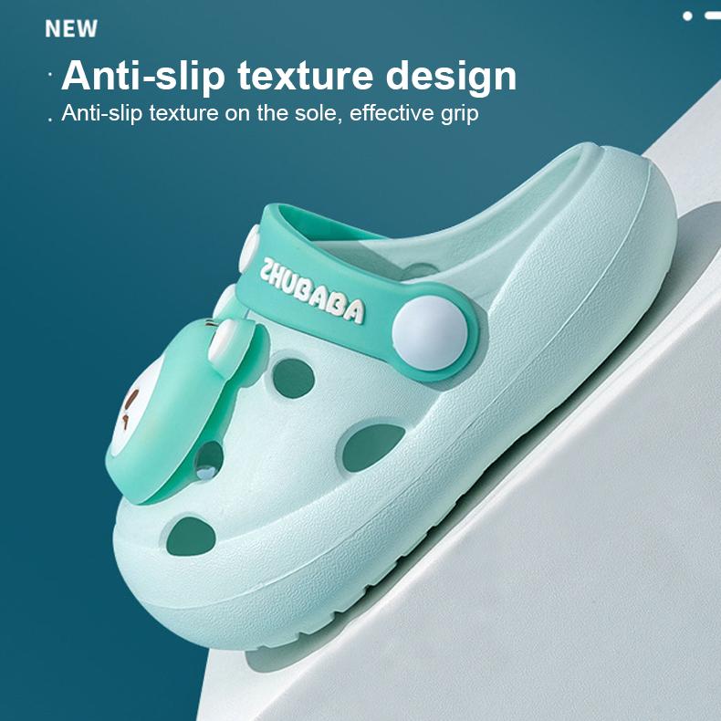 Обувь с рисунком аниме, кавайные сандалии и тапочки с розовым кроликом и уткой, милые домашние тапочки с мягкой подошвой, детская обувь с открытыми отверстиями, игрушка в подарок