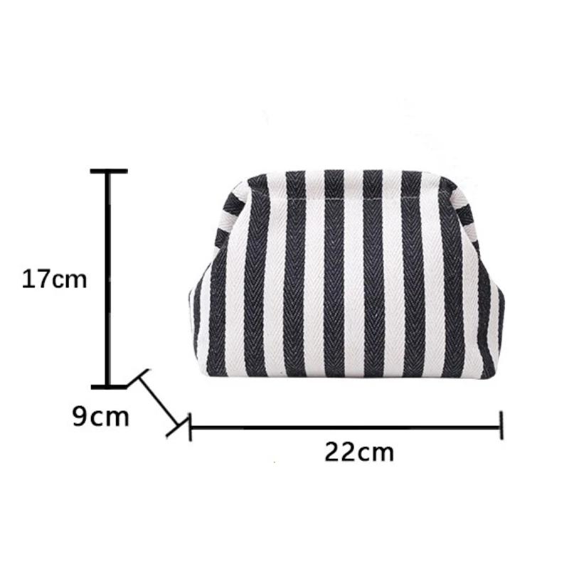 Summer Crochet Handbag, Large Capacity Bag, Daily Versatile Beach Clutch, Clip Bag, Knitted Clutch, Striped Cloud Bag