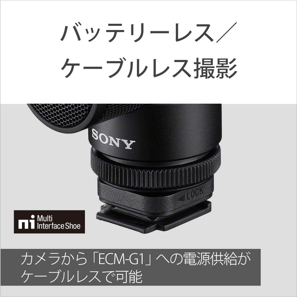 SONY Shotgun Microphone for Cameras with Windscreen ECM-G1 Forward-Directing