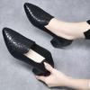 Single Shoes Women's Shoes 2025 Autumn New French Pointed Embroidery Pattern European and American Fashion Soft Leather Soft Sole Comfortable Mother
