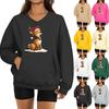 Women's Fashionable Christmas Print Long-sleeved V-neck Sweatshirt