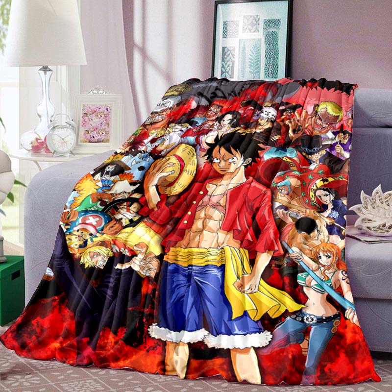 One Piece Print Blanket Warm Comfortable Flannel Blanket for Bedrooms, Sofas, Beds, Chairs, Picnics, Travel -LXR22