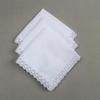 Pure White Handmade Graffiti Cotton Lace Handkerchief