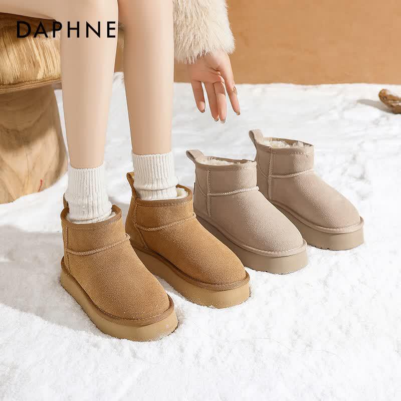 Женские короткие снежные ботинки Daphne из натуральной кожи