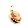 [F6708] - Golden Orange 'Cameo' Gold Plated Pendant - 9x11 Mm