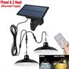 Solar Chandelier Outdoor, Waterproof LED Lamp Double-head Pendant Light Decorations with Remote Control for Indoor Shed Barn Roo