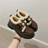Women's Plush Small Leather Shoes Autumn Winter Warm Comfortable Anti Slip Flat Bottomed Cotton Shoes Party Casual Shoes 2025