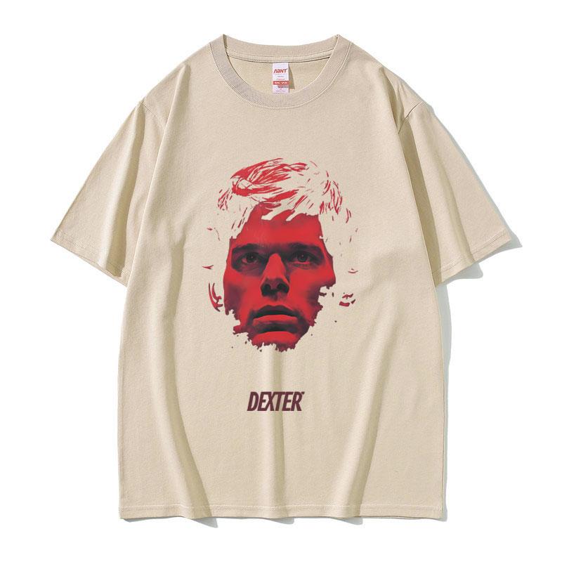 90s Vintage TV Play Dexter Morgan Face Graphic Tshirt Unisex Women Casual Cotton T Shirt Unisexs Fashion Oversized Short Sleeve Tees