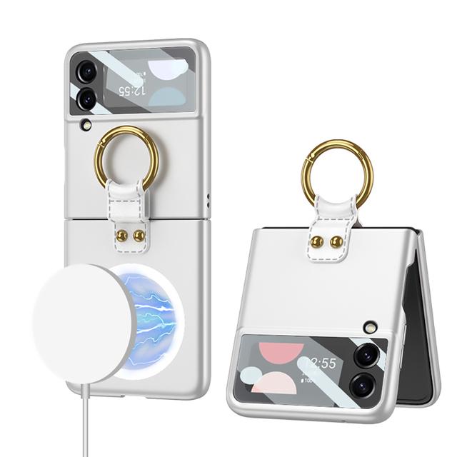 Чехол Magsafe для Samsung Galaxy Z Flip 4 3, магнитный чехол с беспроводной зарядкой, ультратонкий матовый кольцевой держатель, противоударный жесткий чехол