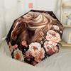 Floral Horse Elegance A Watercolor Artwork With Pink Roses And Green Leaves Compact Travel Automatic Umbrella Retractable Design With 8 Rib Durability